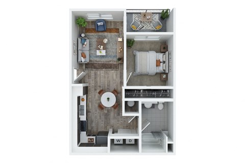 Union at Pacific Highway Apartments in Corvallis, Oregon 1x1 A Floor Plan